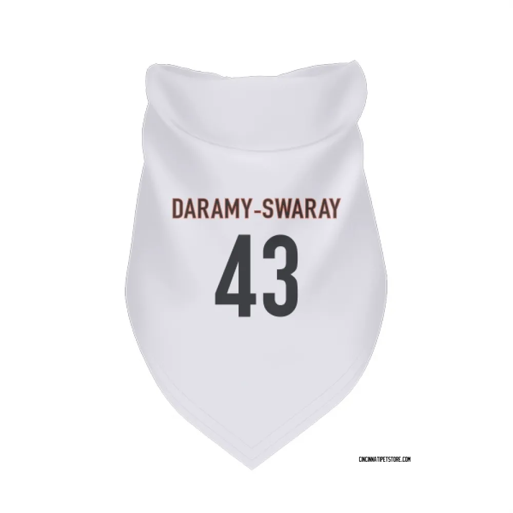 Cincinnati Bengals Abu Daramy-Swaray White Pet Bandana for Dog & Cat