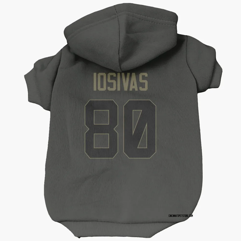 Cincinnati Bengals Andrei Iosivas Black Service Pet Hoodie for Dog & Cat