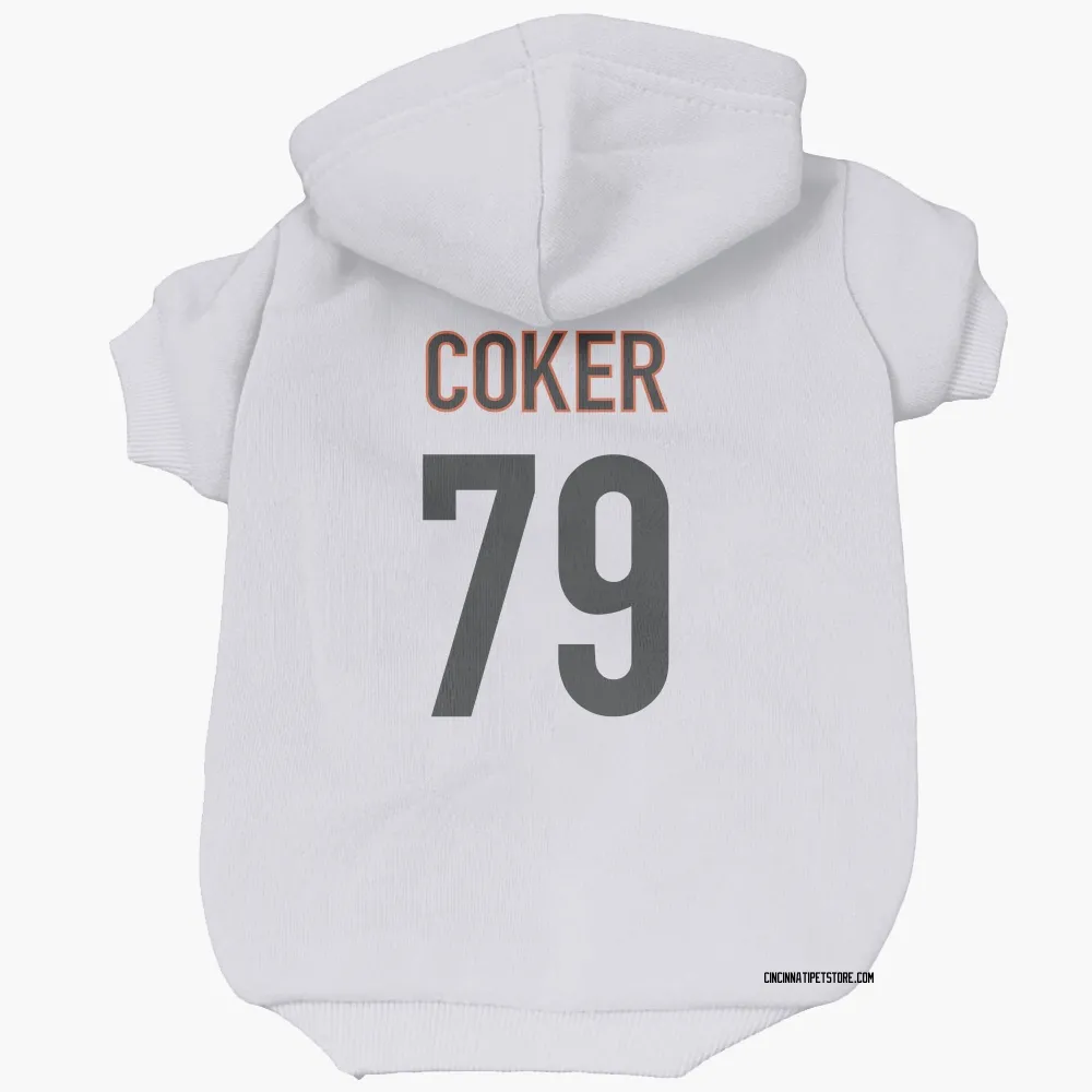 Cincinnati Bengals Andrew Coker White Pet Hoodie for Dog & Cat