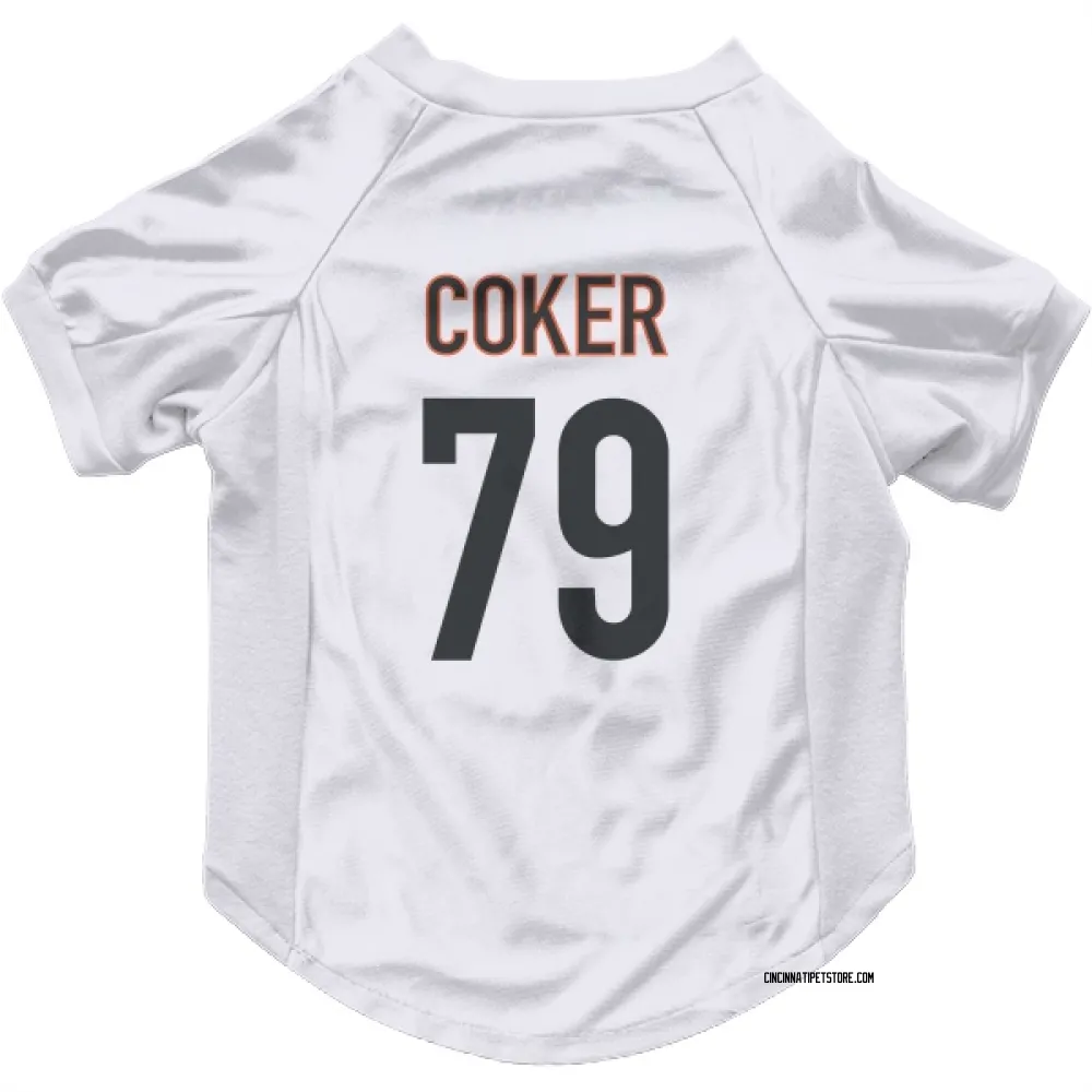 Cincinnati Bengals Andrew Coker White Pet Jersey for Dog & Cat