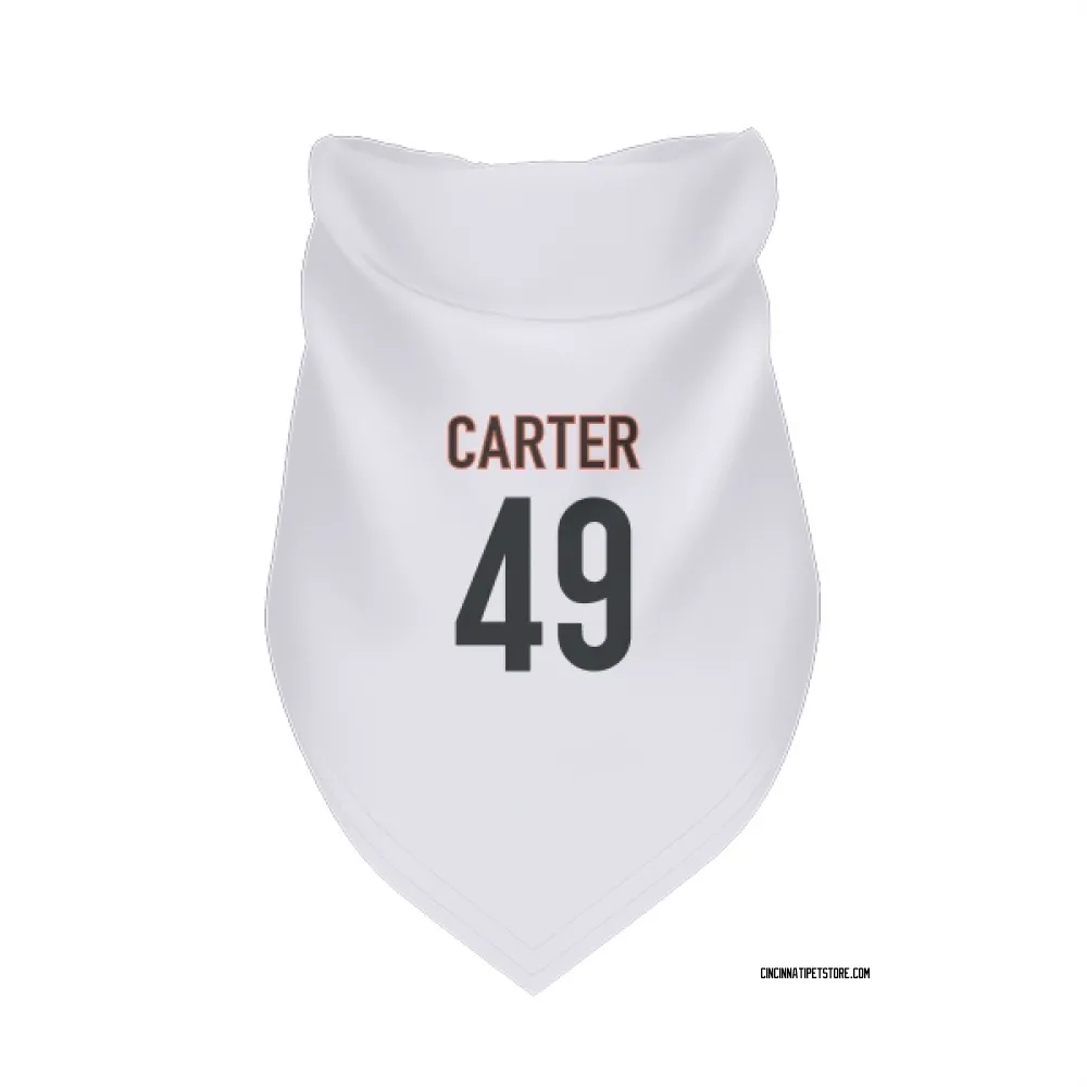 Cincinnati Bengals Barrett Carter White Pet Bandana for Dog & Cat