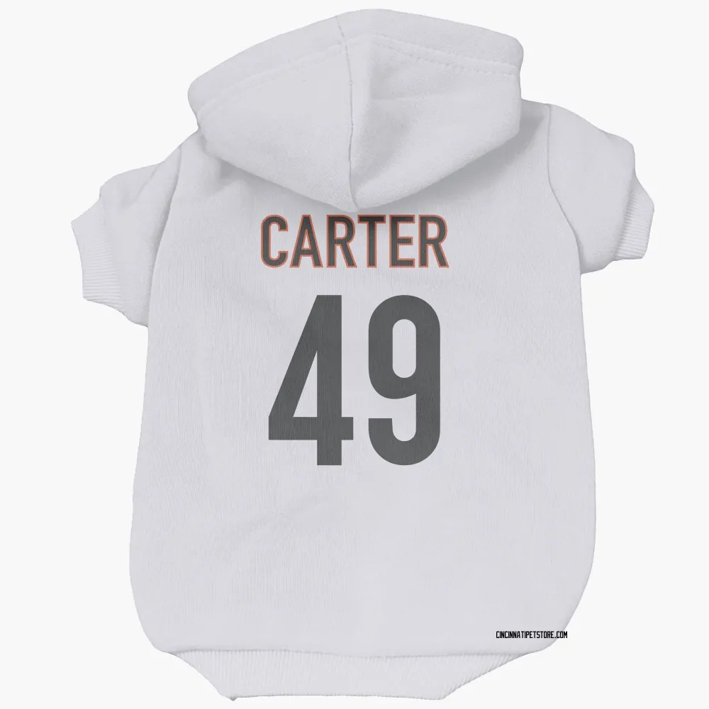 Cincinnati Bengals Barrett Carter White Pet Hoodie for Dog & Cat