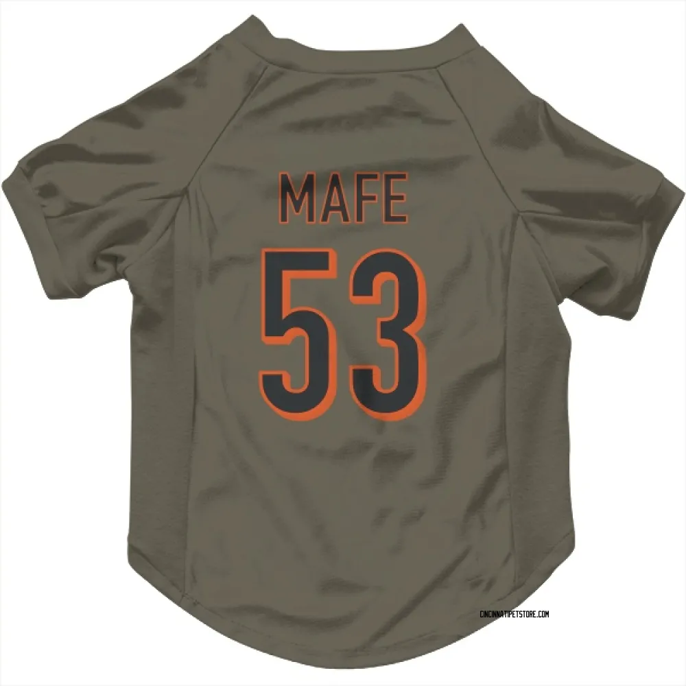 Cincinnati Bengals Boye Mafe Olive Pet Jersey for Dog & Cat