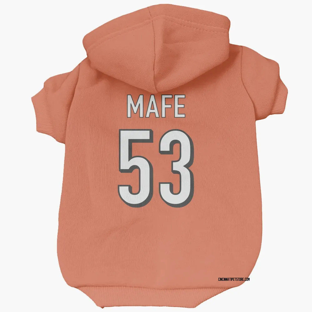 Cincinnati Bengals Boye Mafe Orange Pet Hoodie for Dog & Cat