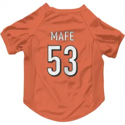 Cincinnati Bengals Boye Mafe Orange Pet Jersey for Dog & Cat