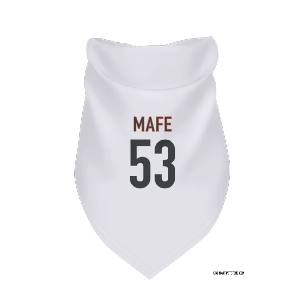 Cincinnati Bengals Boye Mafe White Pet Bandana for Dog & Cat