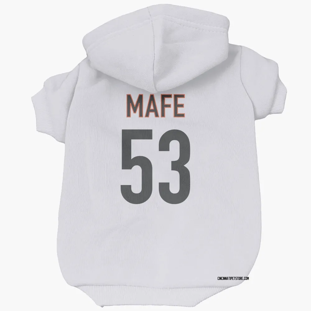 Cincinnati Bengals Boye Mafe White Pet Hoodie for Dog & Cat