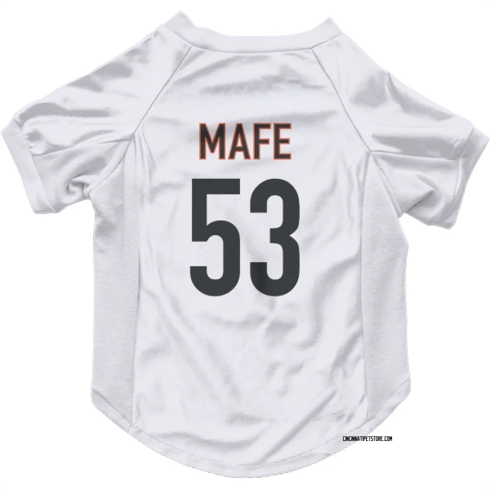 Cincinnati Bengals Boye Mafe White Pet Jersey for Dog & Cat
