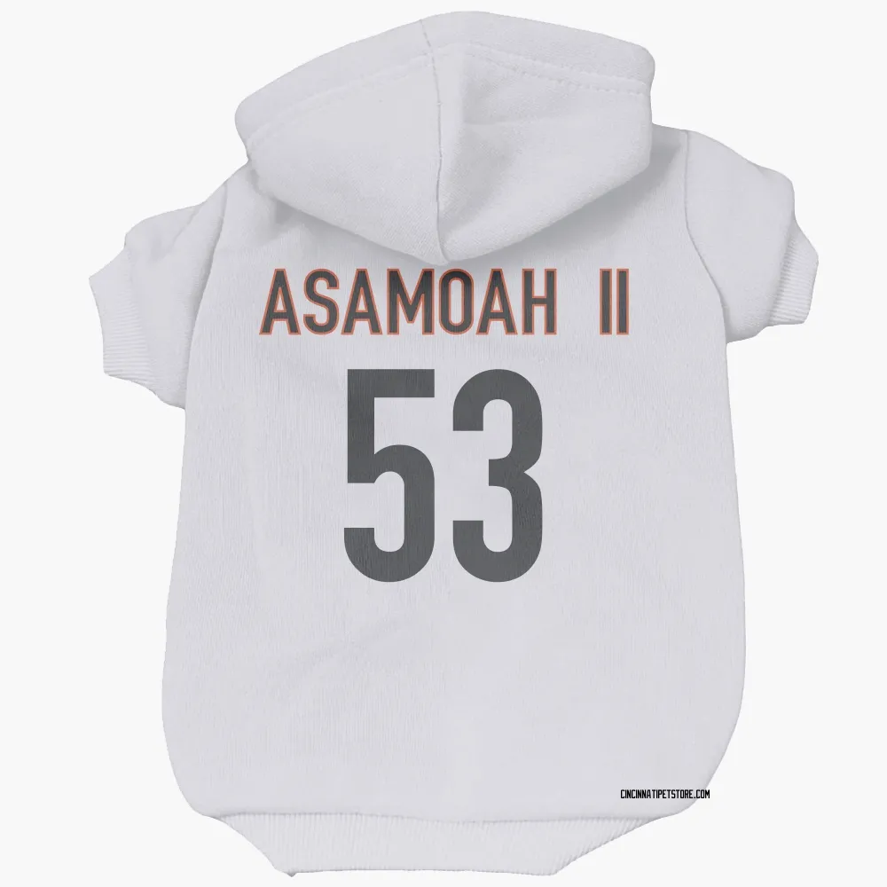 Cincinnati Bengals Brian Asamoah II White Pet Hoodie for Dog & Cat