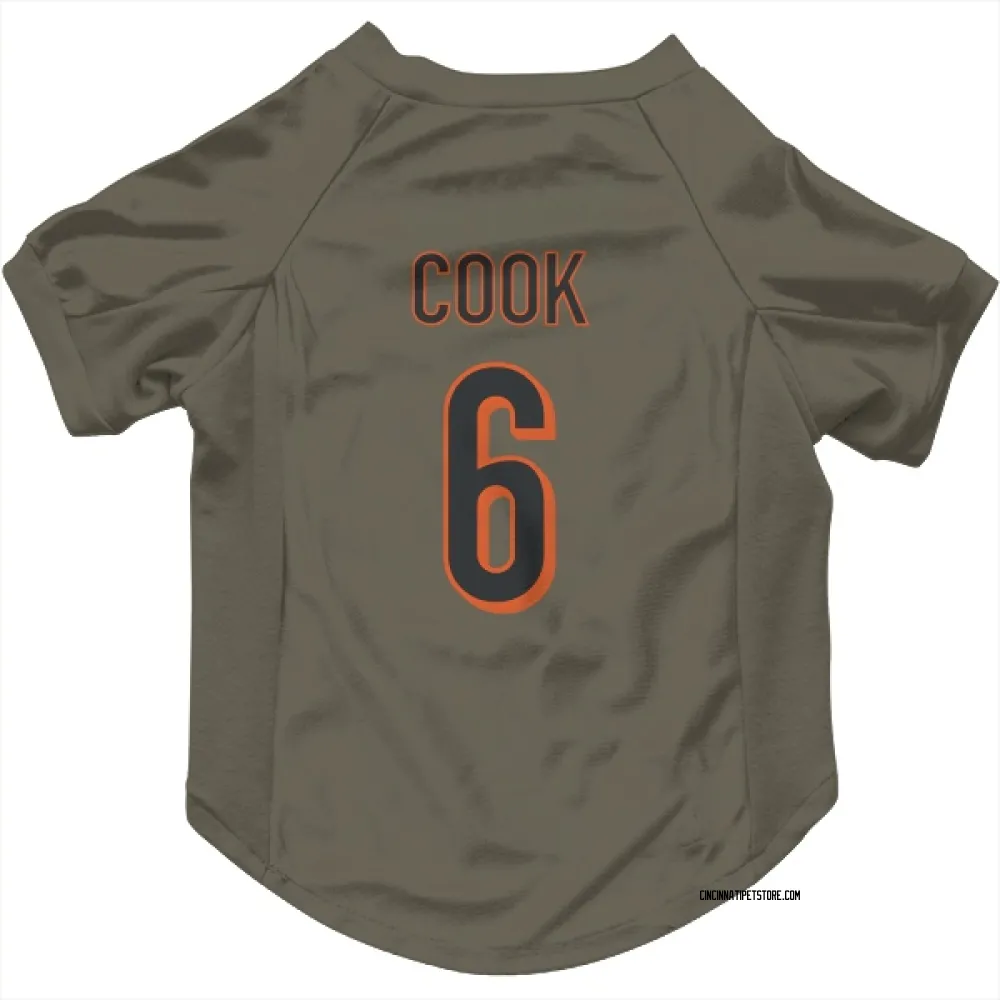 Cincinnati Bengals Bryan Cook Olive Pet Jersey for Dog & Cat