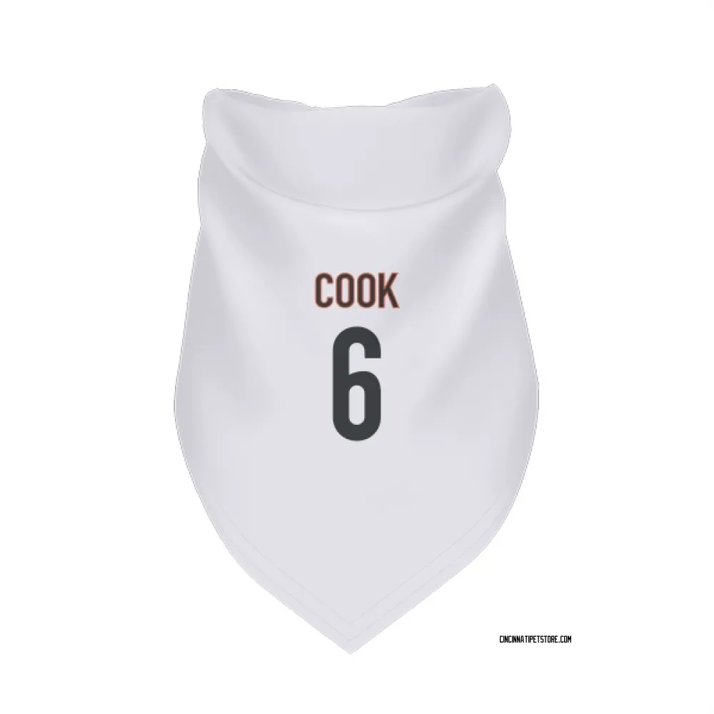 Cincinnati Bengals Bryan Cook White Pet Bandana for Dog & Cat