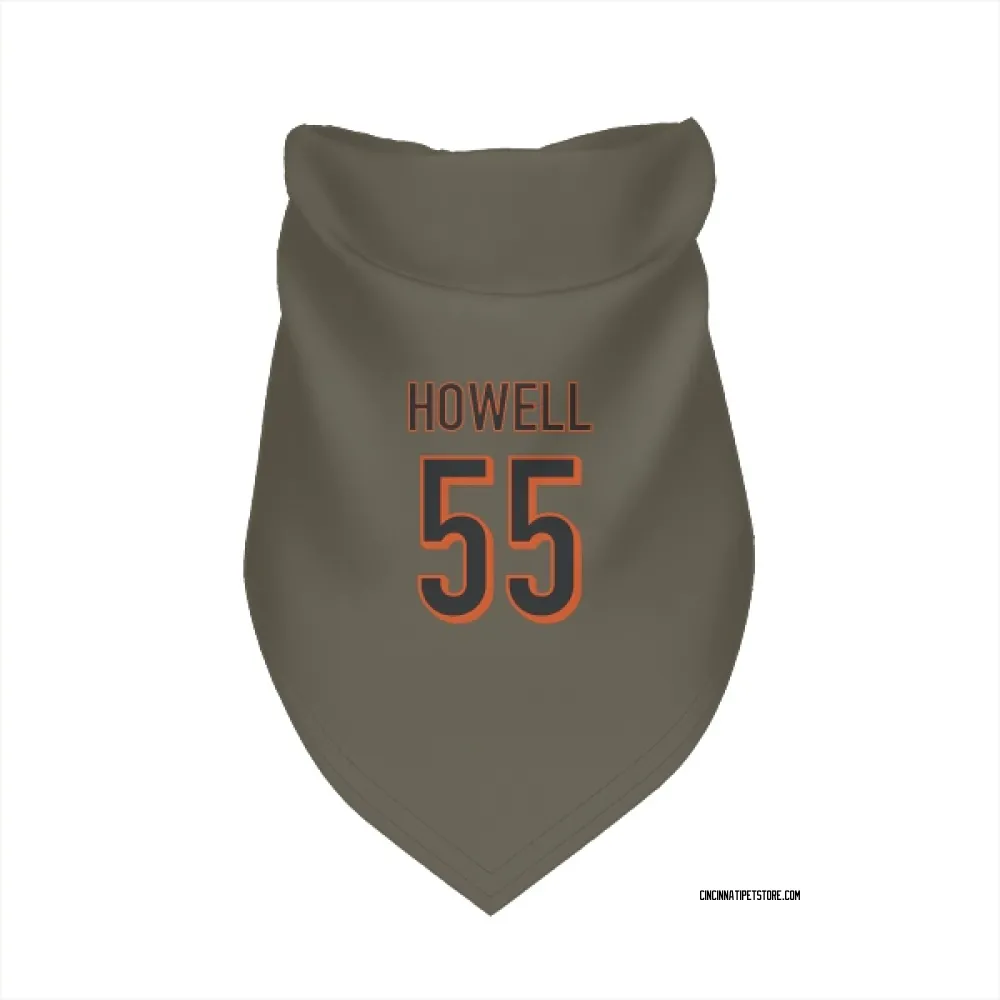 Cincinnati Bengals Cashius Howell Olive Pet Bandana for Dog & Cat