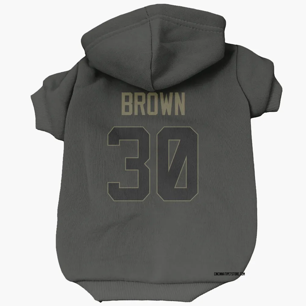 Cincinnati Bengals Chase Brown Black Service Pet Hoodie for Dog & Cat