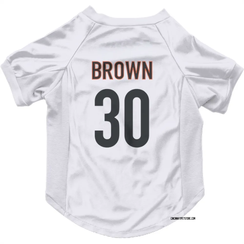 Cincinnati Bengals Chase Brown White Pet Jersey for Dog & Cat