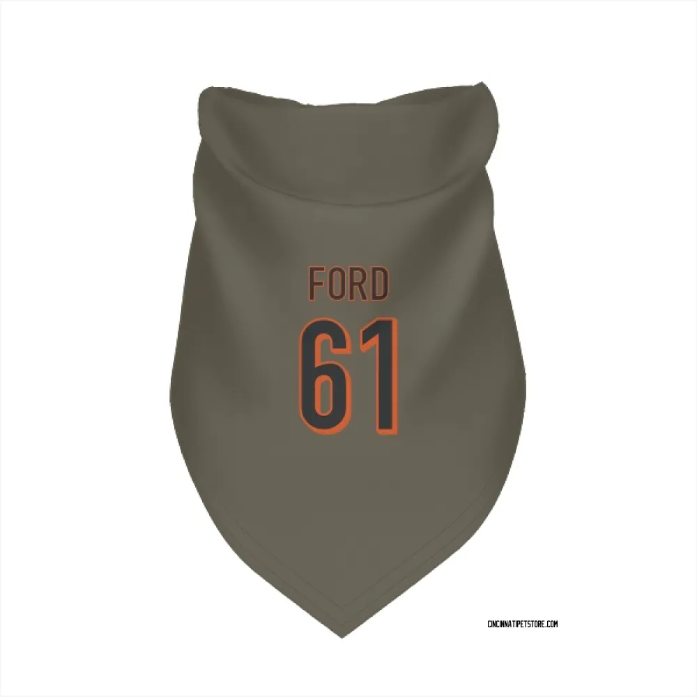 Cincinnati Bengals Cody Ford Olive Pet Bandana for Dog & Cat