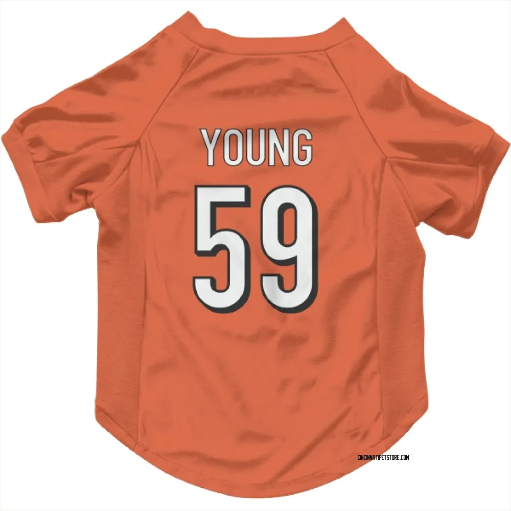 Cincinnati Bengals Craig Young Orange Pet Jersey for Dog & Cat