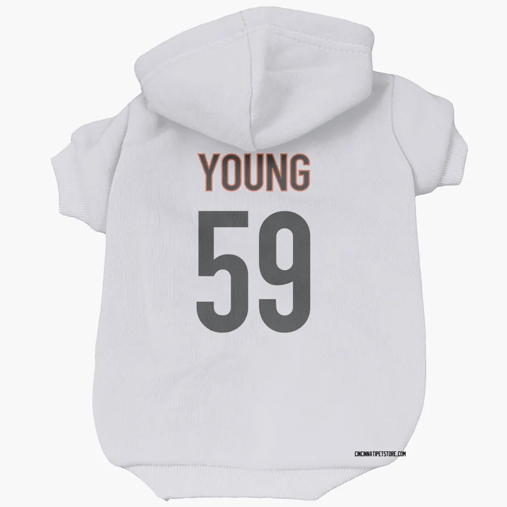 Cincinnati Bengals Craig Young White Pet Hoodie for Dog & Cat