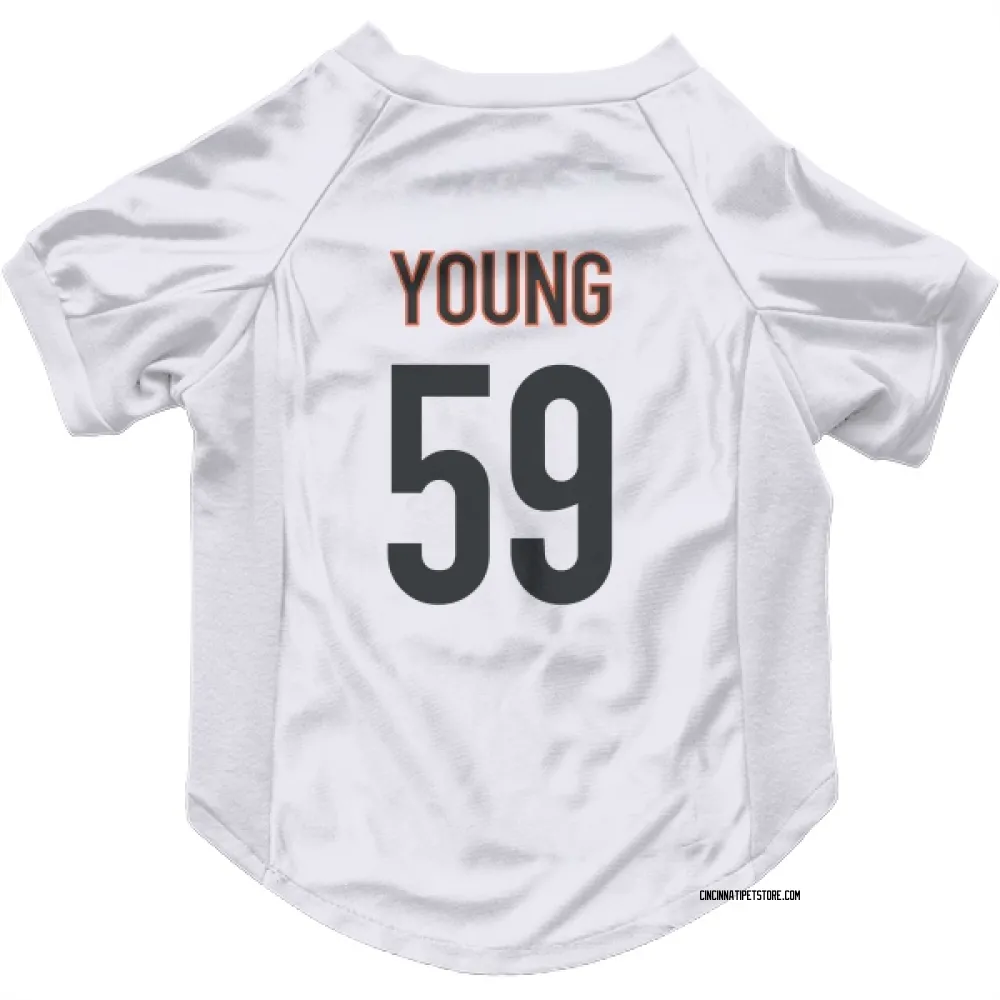 Cincinnati Bengals Craig Young White Pet Jersey for Dog & Cat