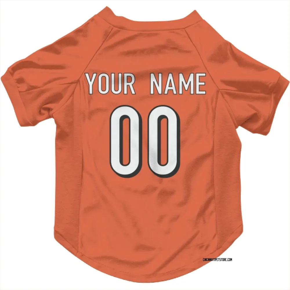 Cincinnati Bengals Custom Orange Pet Jersey for Dog & Cat