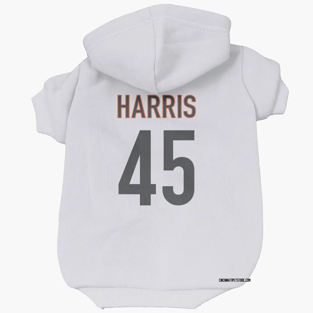 Cincinnati Bengals Darien Harris White Pet Hoodie for Dog & Cat