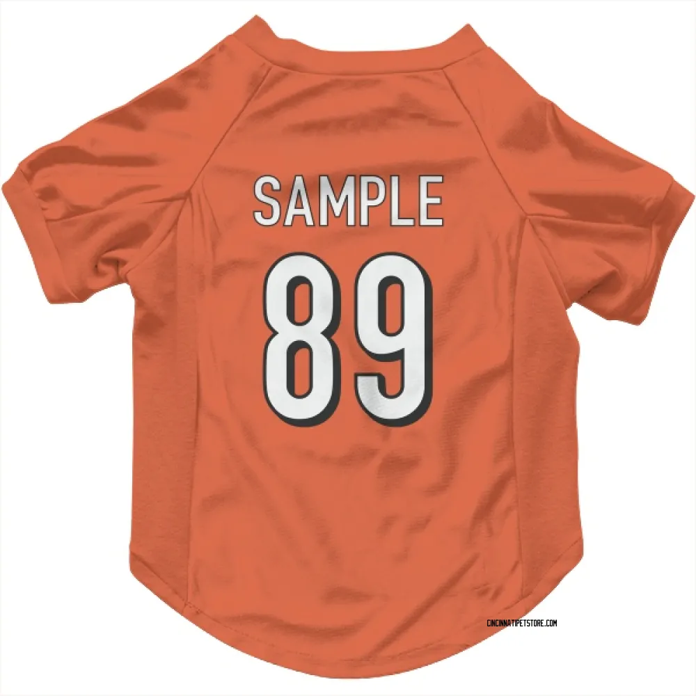 Cincinnati Bengals Drew Sample Orange Pet Jersey for Dog & Cat
