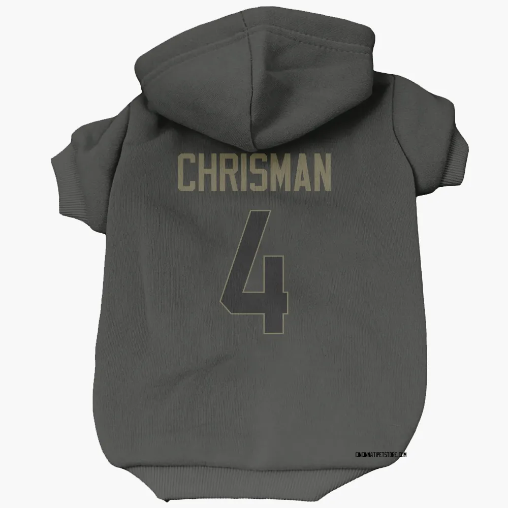 Cincinnati Bengals Drue Chrisman Black Service Pet Hoodie for Dog & Cat