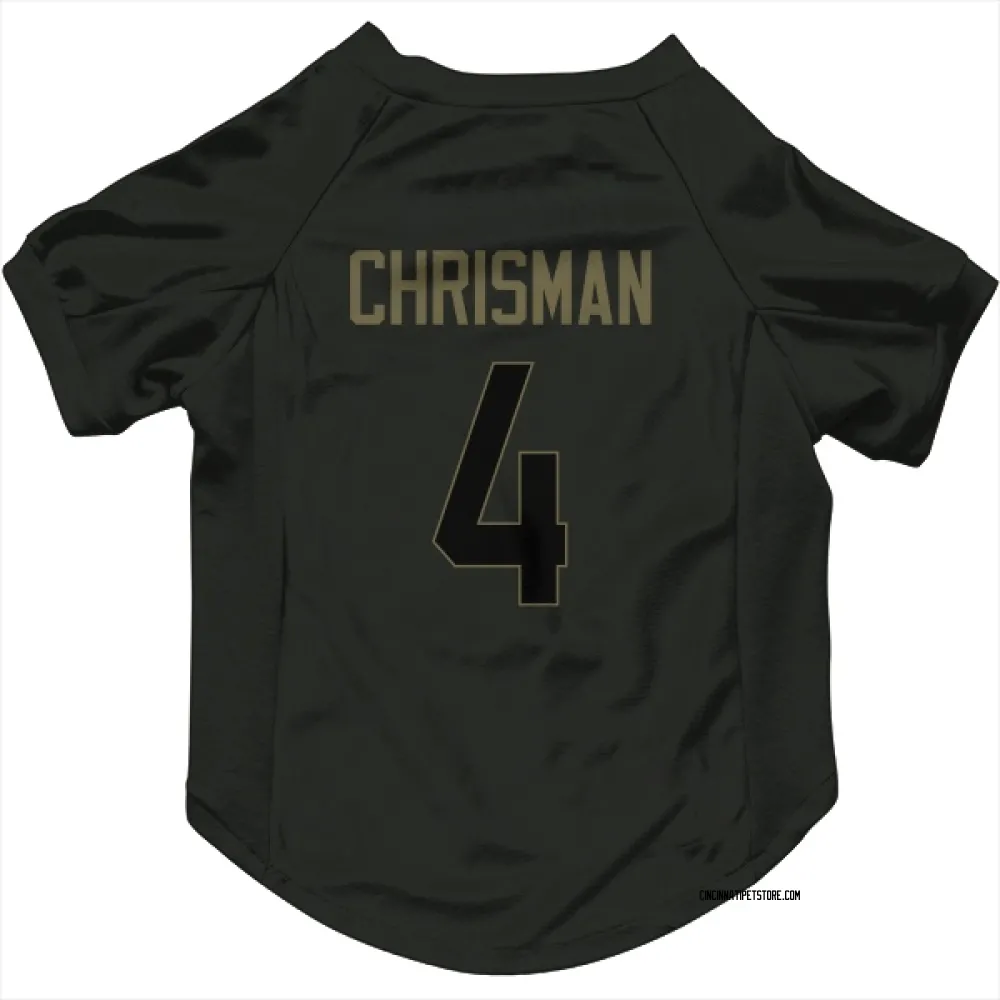 Cincinnati Bengals Drue Chrisman Black Service Pet Jersey for Dog & Cat