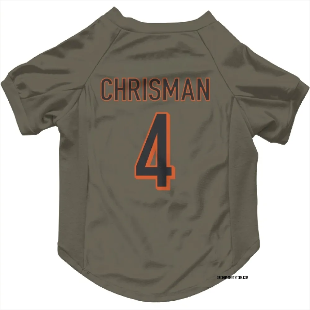 Cincinnati Bengals Drue Chrisman Olive Pet Jersey for Dog & Cat