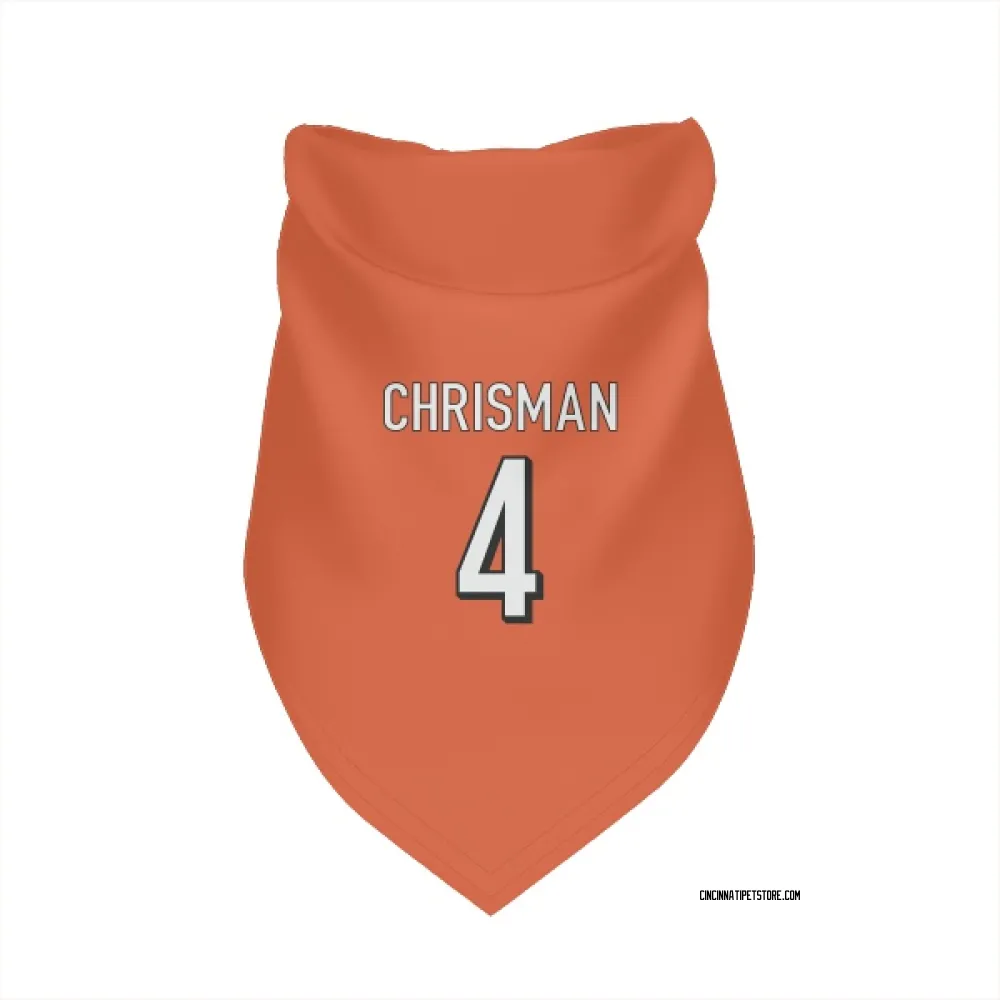 Cincinnati Bengals Drue Chrisman Orange Pet Bandana for Dog & Cat