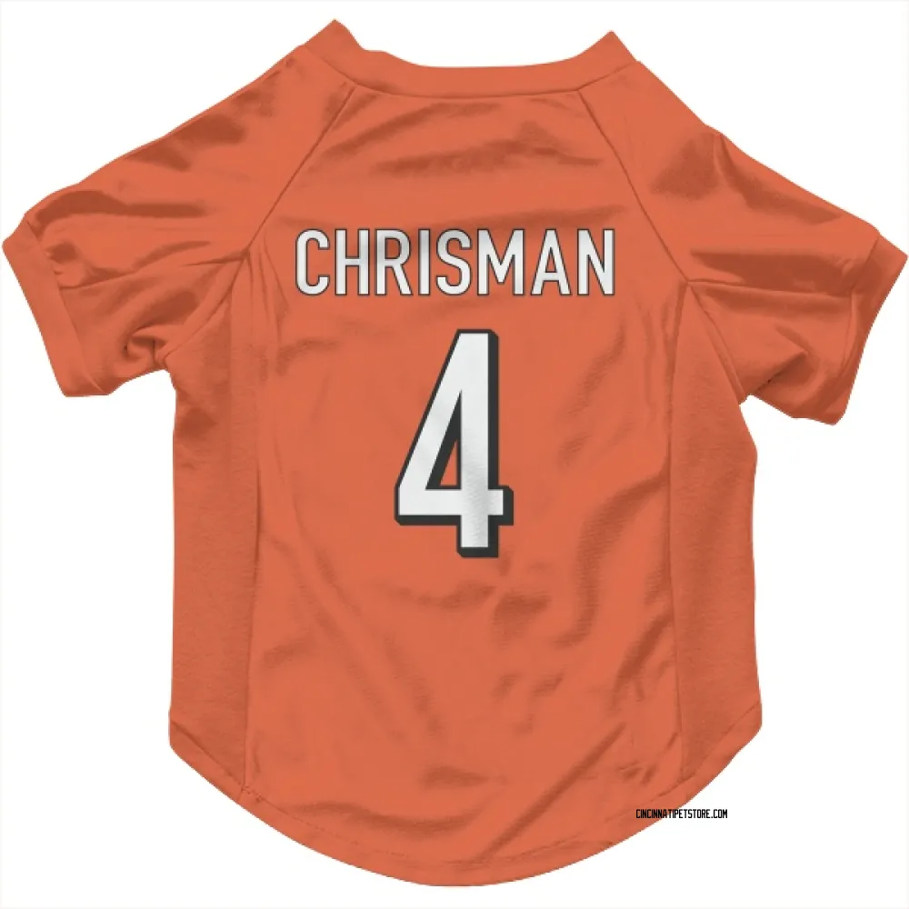 Cincinnati Bengals Drue Chrisman Orange Pet Jersey for Dog & Cat