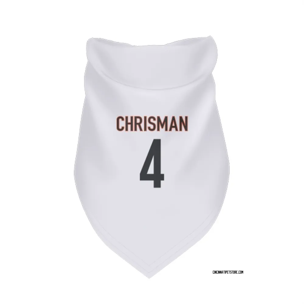 Cincinnati Bengals Drue Chrisman White Pet Bandana for Dog & Cat