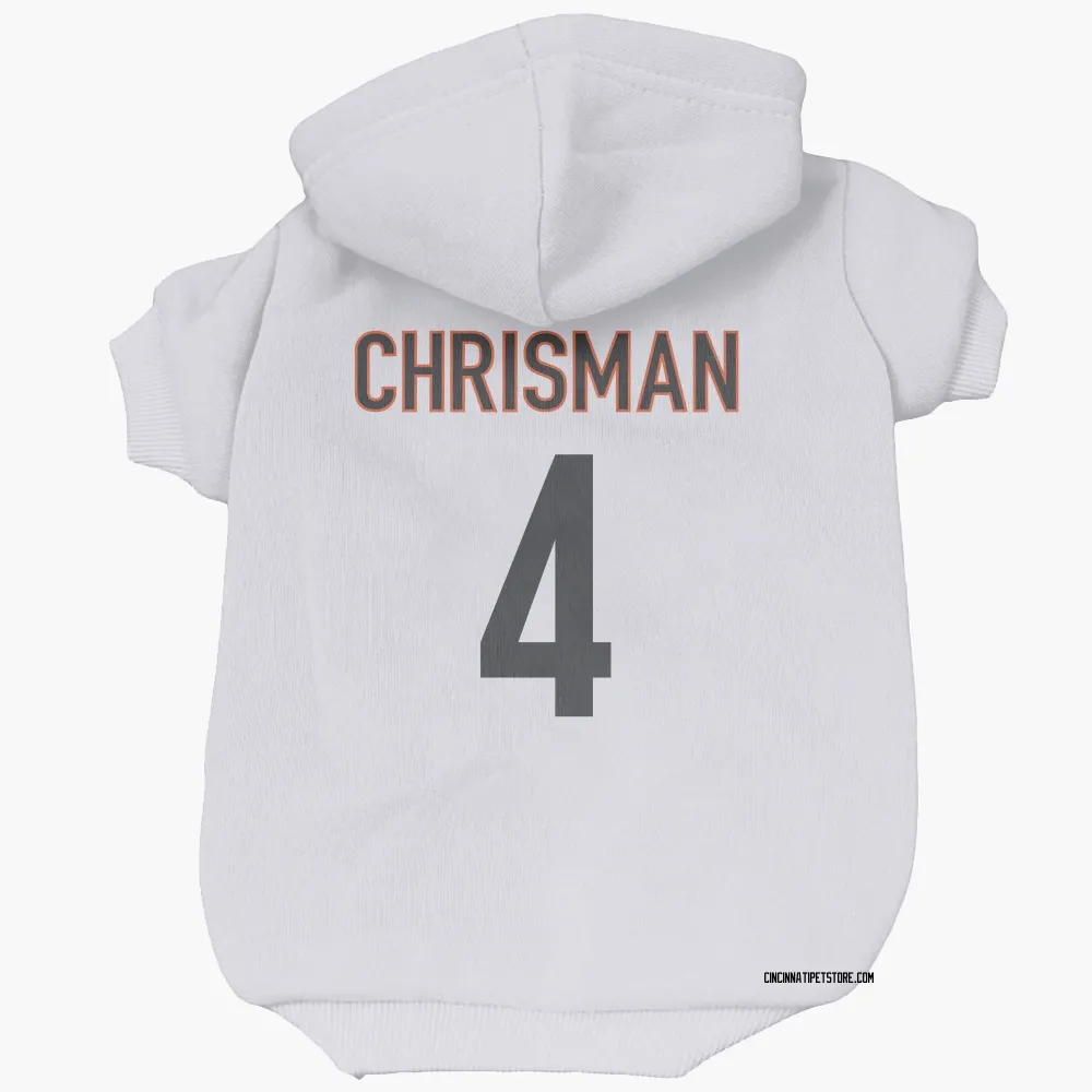 Cincinnati Bengals Drue Chrisman White Pet Hoodie for Dog & Cat