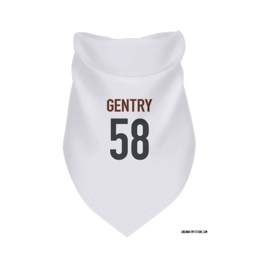 Cincinnati Bengals Eric Gentry White Pet Bandana for Dog & Cat