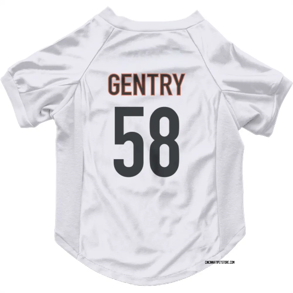 Cincinnati Bengals Eric Gentry White Pet Jersey for Dog & Cat