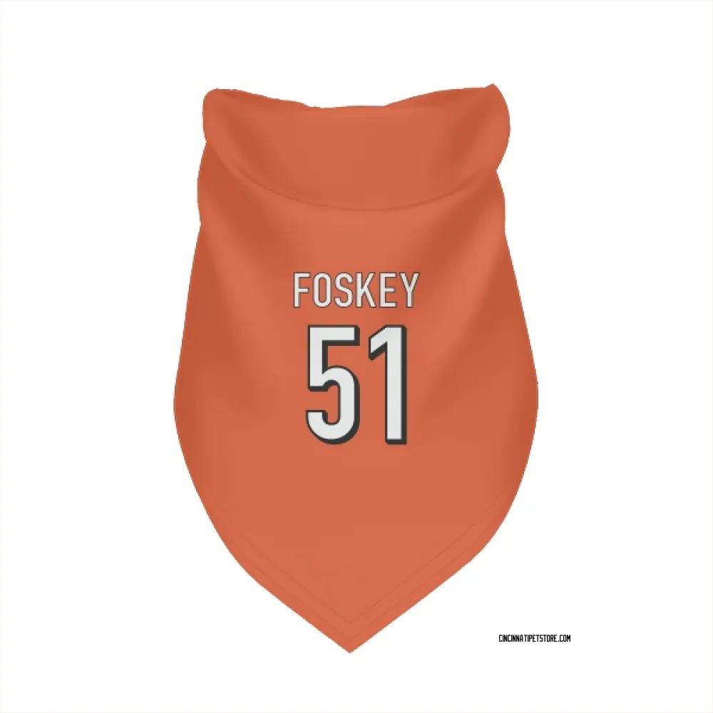 Cincinnati Bengals Isaiah Foskey Orange Pet Bandana for Dog & Cat