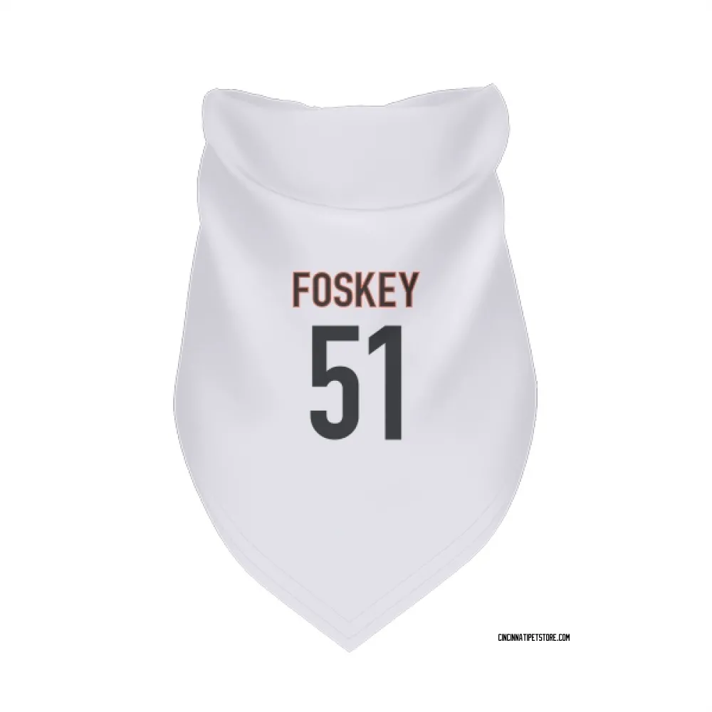 Cincinnati Bengals Isaiah Foskey White Pet Bandana for Dog & Cat