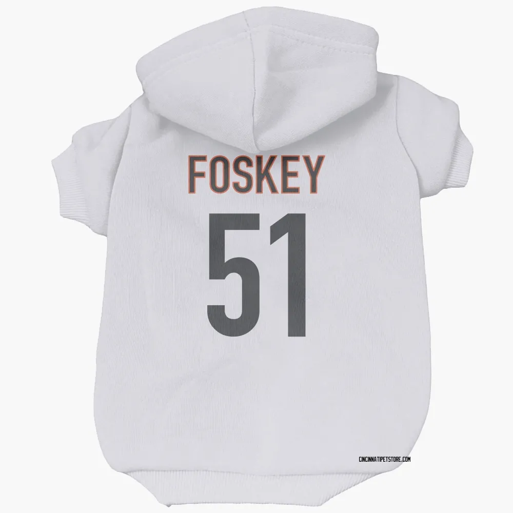 Cincinnati Bengals Isaiah Foskey White Pet Hoodie for Dog & Cat