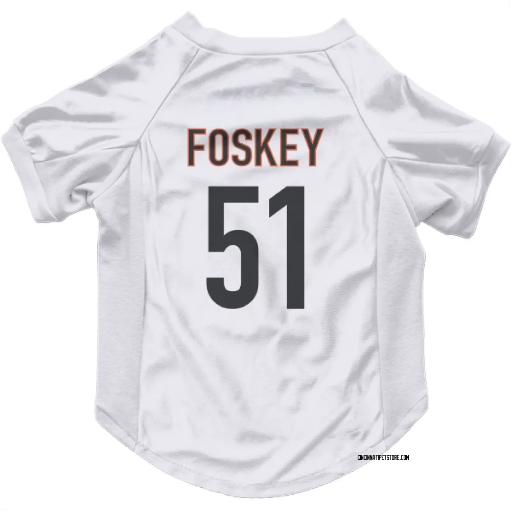 Cincinnati Bengals Isaiah Foskey White Pet Jersey for Dog & Cat