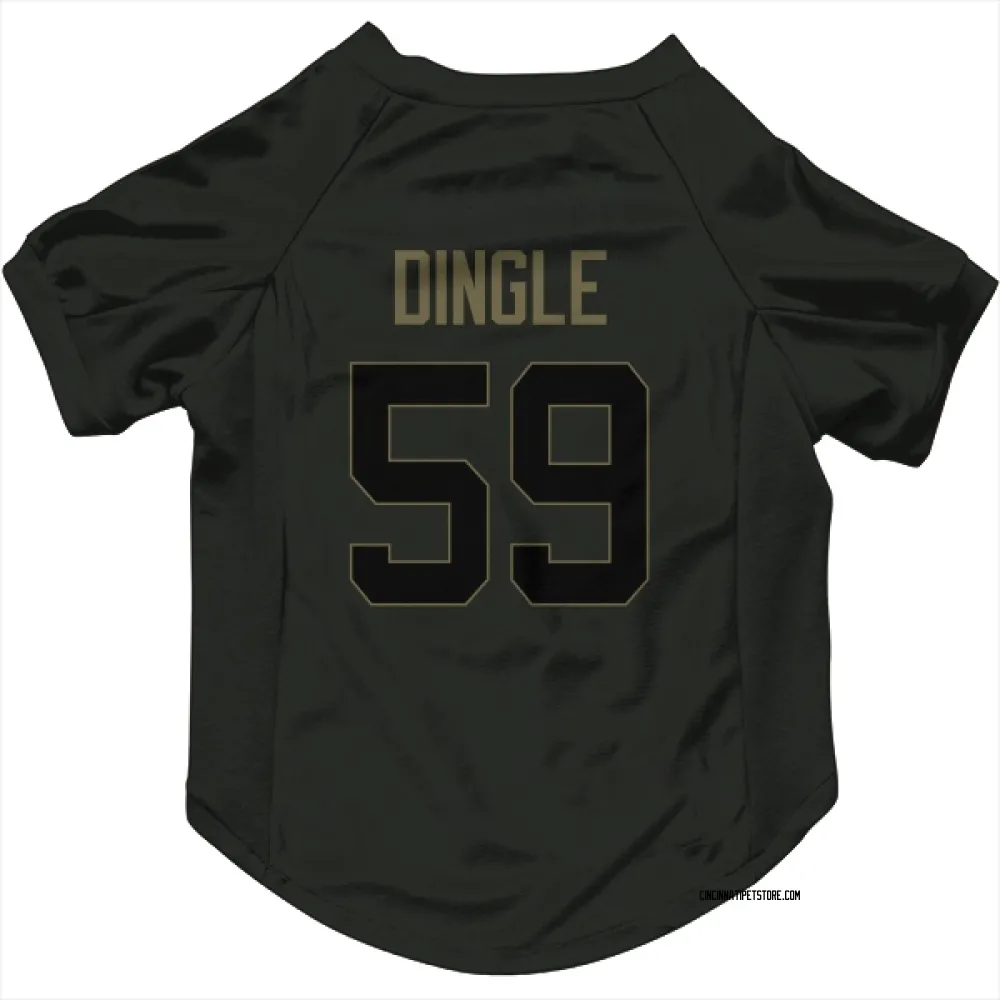 Cincinnati Bengals Jack Dingle Black Service Pet Jersey for Dog & Cat