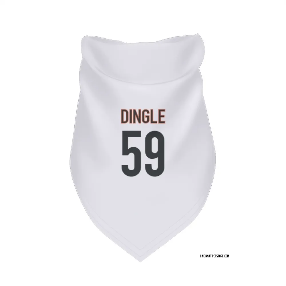 Cincinnati Bengals Jack Dingle White Pet Bandana for Dog & Cat