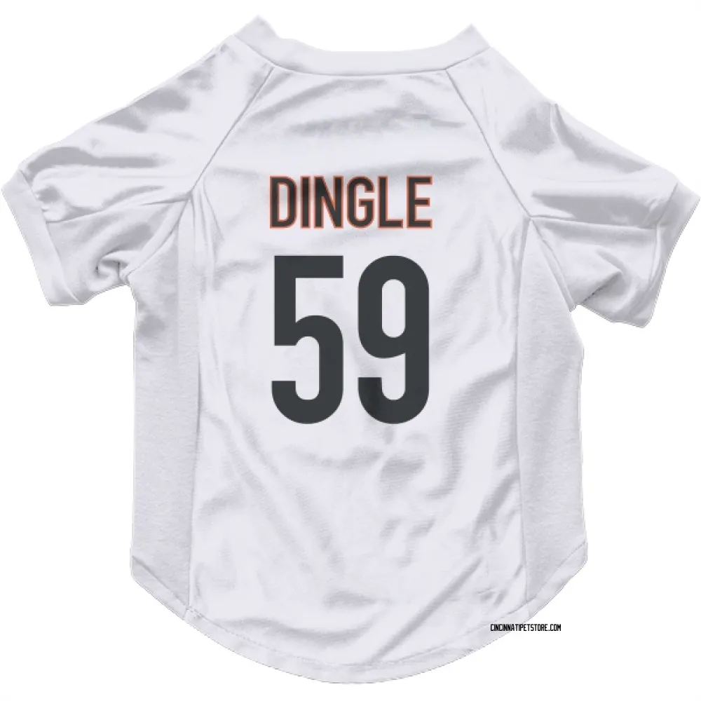 Cincinnati Bengals Jack Dingle White Pet Jersey for Dog & Cat