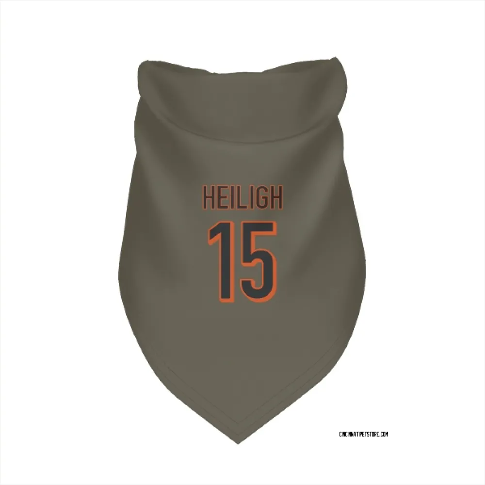 Cincinnati Bengals Jaivon Heiligh Olive Pet Bandana for Dog & Cat