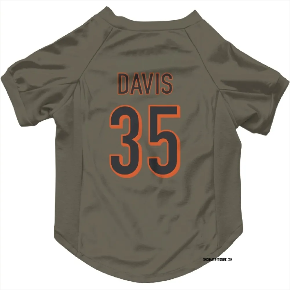 Cincinnati Bengals Jalen Davis Olive Pet Jersey for Dog & Cat