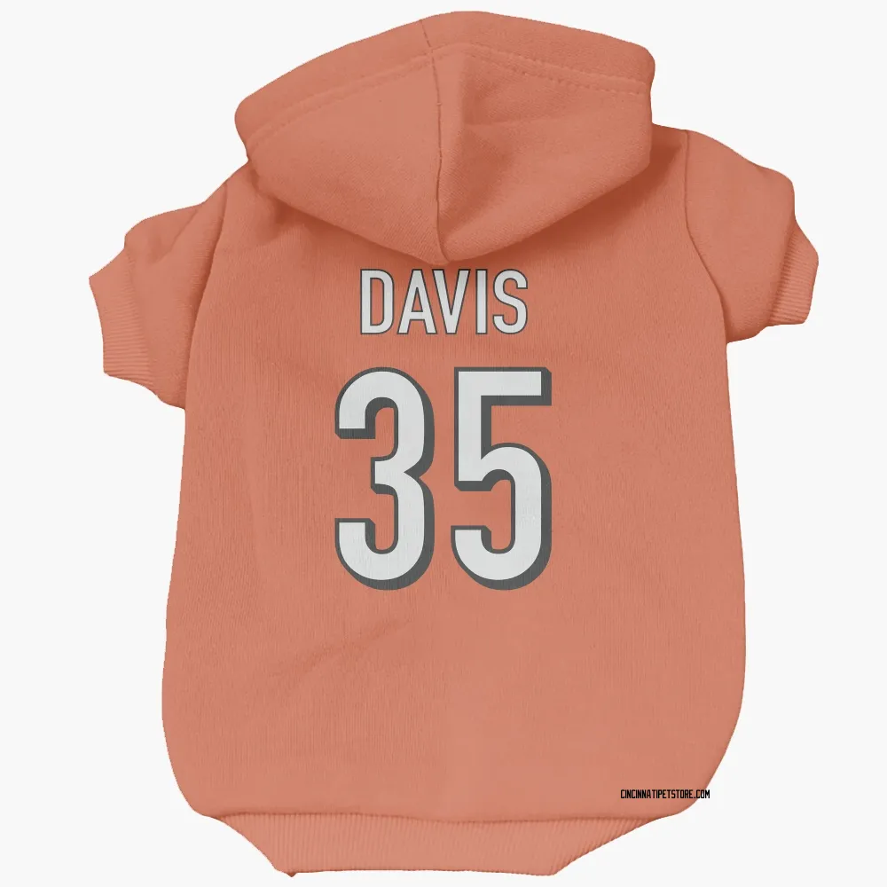Cincinnati Bengals Jalen Davis Orange Pet Hoodie for Dog & Cat