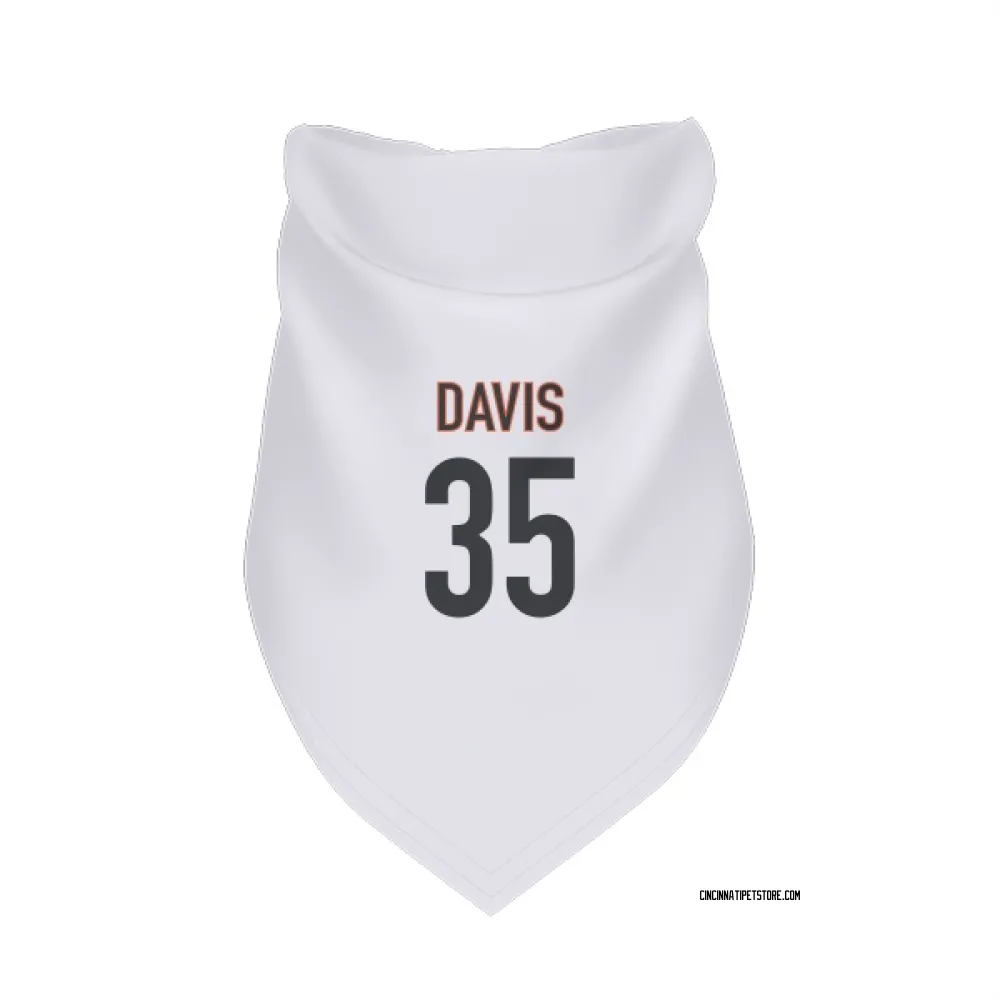 Cincinnati Bengals Jalen Davis White Pet Bandana for Dog & Cat
