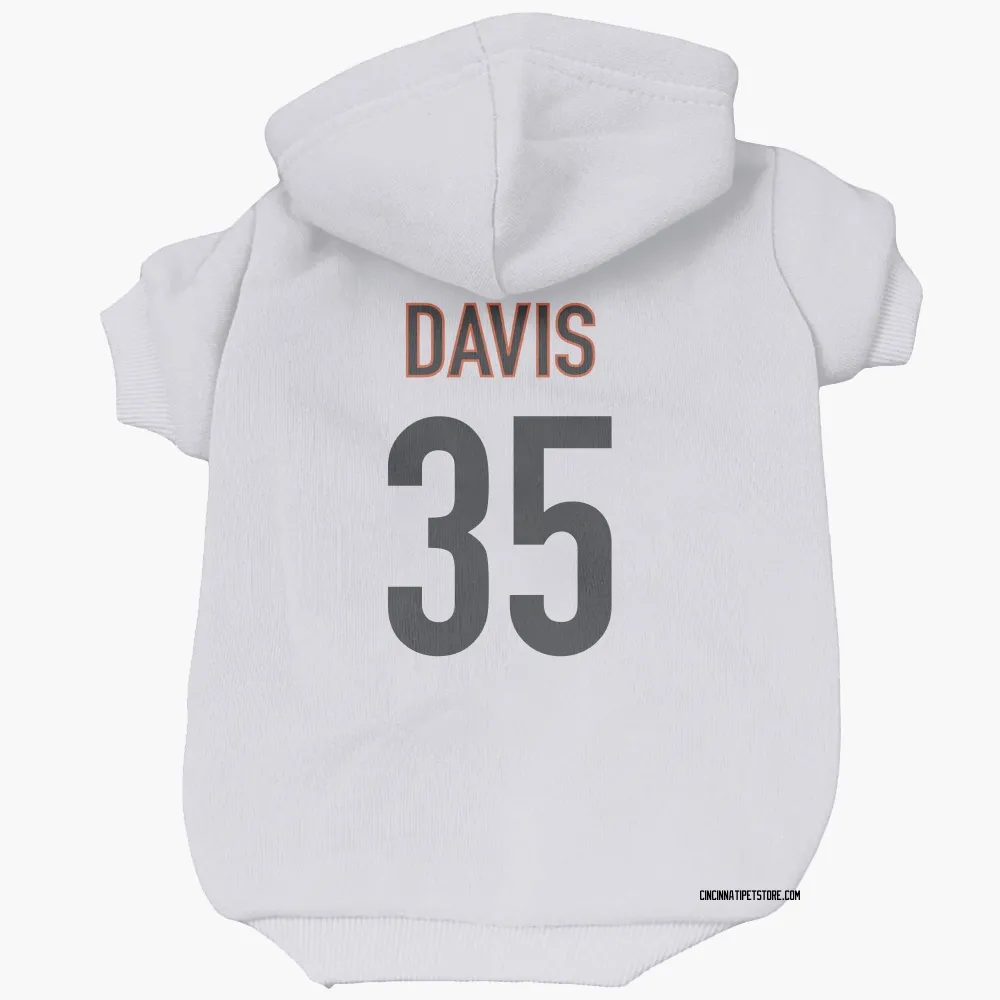 Cincinnati Bengals Jalen Davis White Pet Hoodie for Dog & Cat