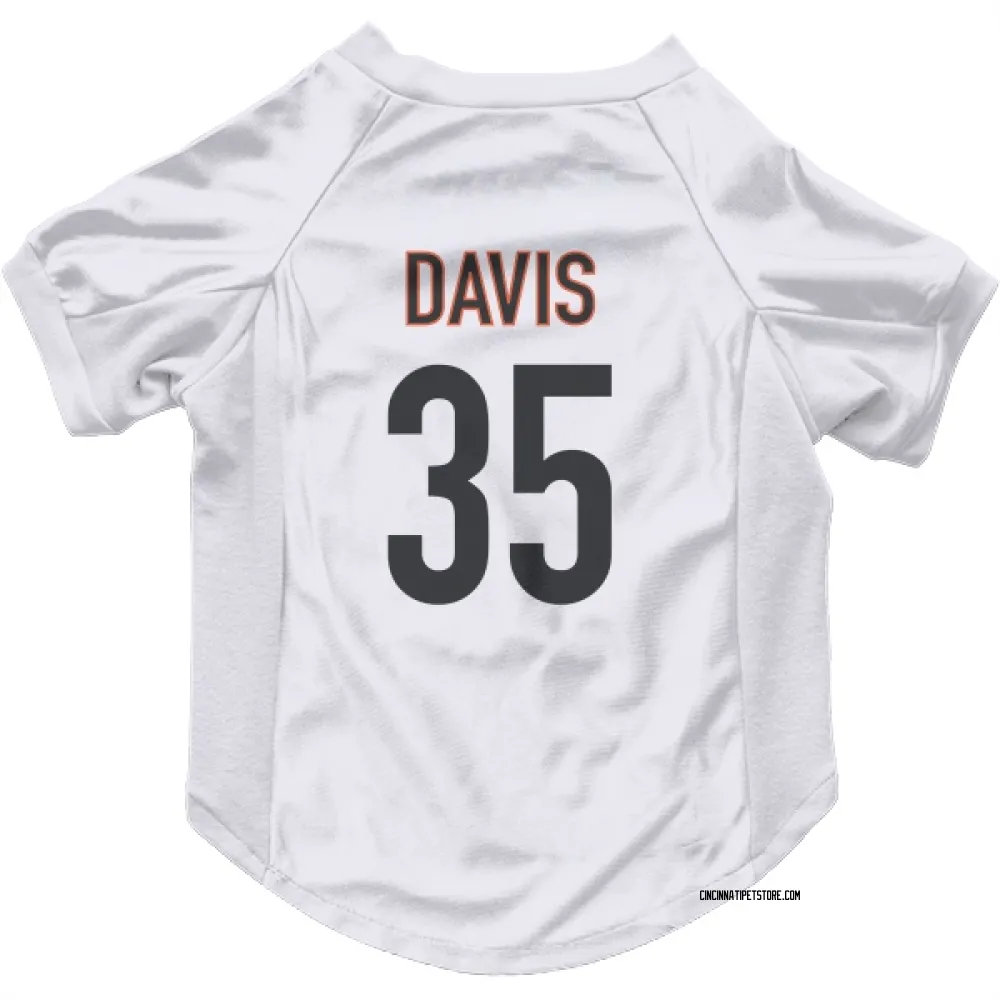 Cincinnati Bengals Jalen Davis White Pet Jersey for Dog & Cat