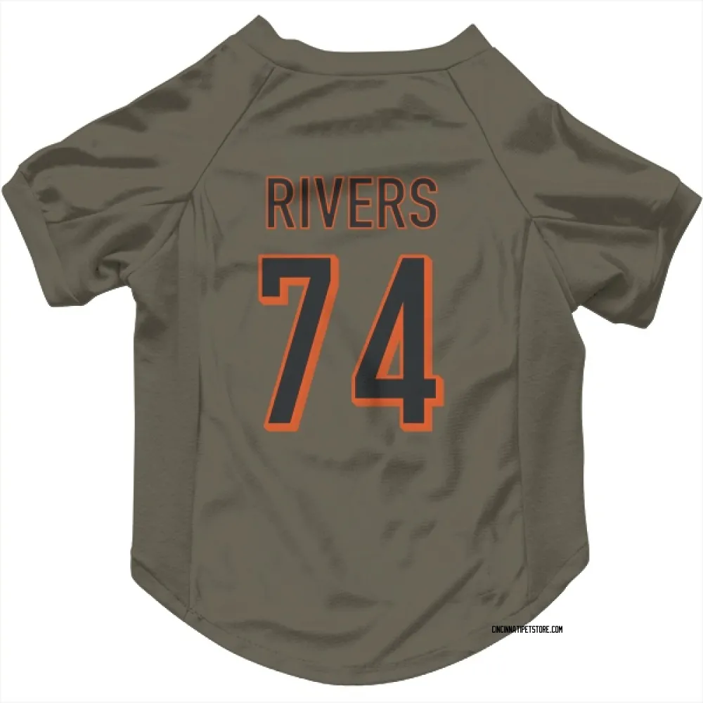 Cincinnati Bengals Jalen Rivers Olive Pet Jersey for Dog & Cat