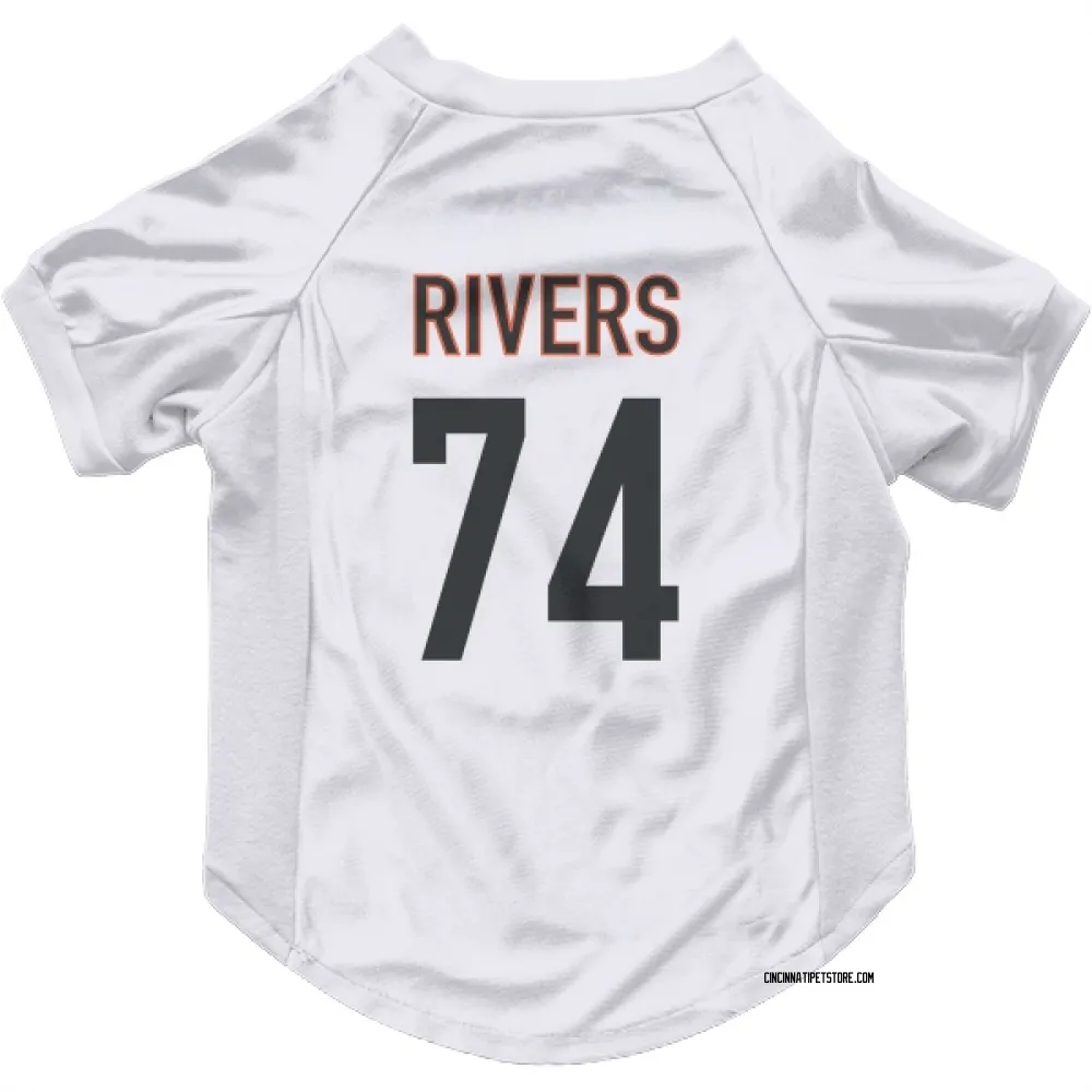 Cincinnati Bengals Jalen Rivers White Pet Jersey for Dog & Cat