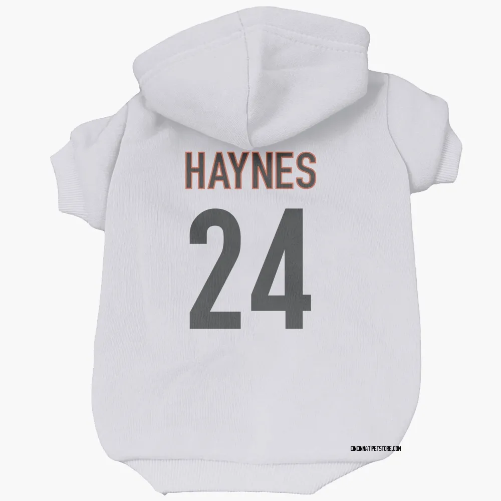 Cincinnati Bengals Jamal Haynes White Pet Hoodie for Dog & Cat
